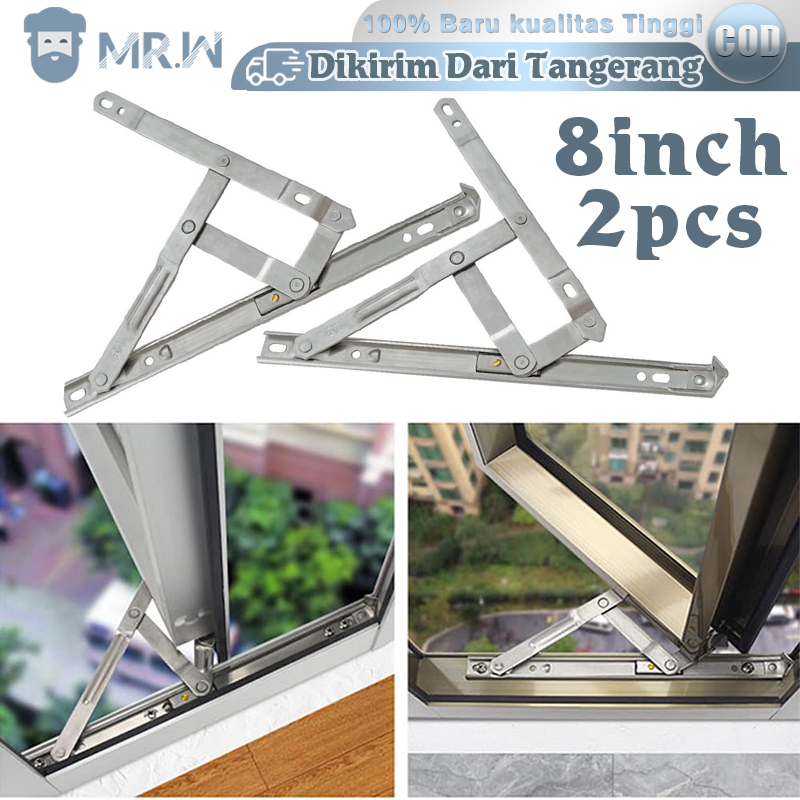 2pcs Engsel Jendela Casement Bahan Stainless Steel Engsel Casement 8 Inch Engsel Casement Jendela