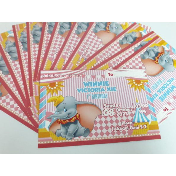 undangan dumbo / invitation dumbo / undangan custom dumbo / invitation custom dumbo