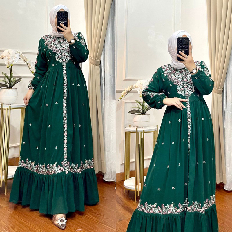 GAMIS SIFON  BORDIR BY PANDORA ORIGINAL | GAMIS PUTIH SIFON | GAMIS HITAM SIFON