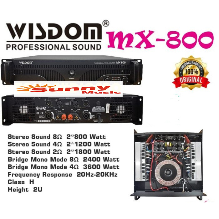Wisdom MX800 Power Amplifier MX 800 MX-800