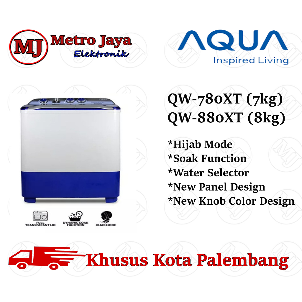 Mesin cuci 2 tabung Aqua Sanyo 7kg QW-780XT