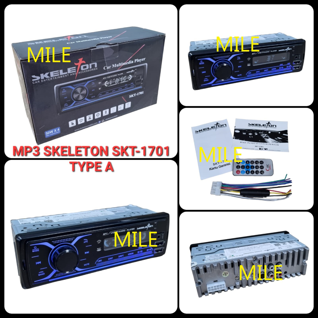 HEADUNIT TAPE MOBIL MP3 SKELETON SKT-1701 / SKT 1701 2 USB SLOT