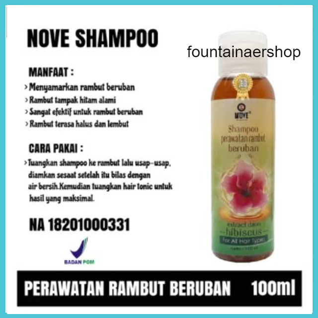 NOVE SHAMPOO PERAWATAN RAMBUT BERUBAN EXTRACT DAUN HIBISCUS