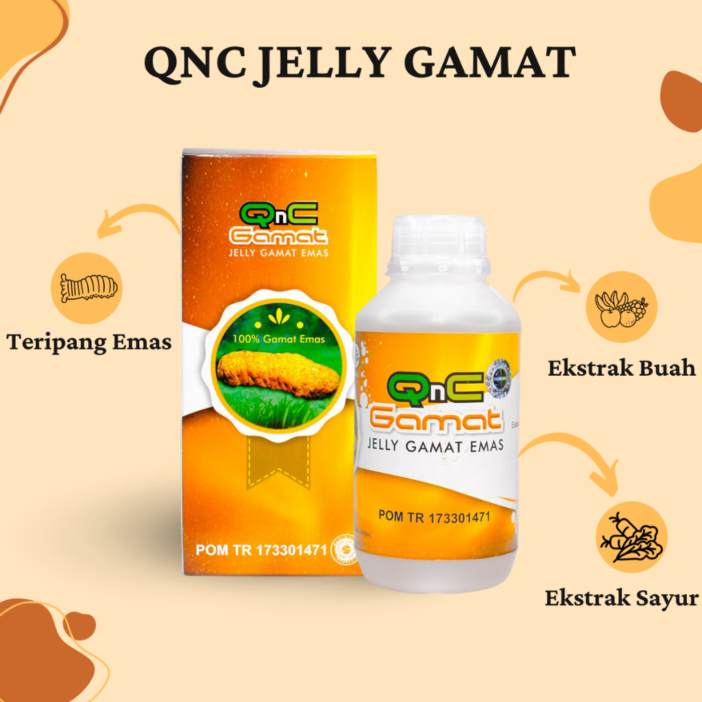 Qnc Jelly Gamat Emas Asli Esktrak Teripang Emas 100% Original Jelli Gamet Mas Obat herbal Multikhasi