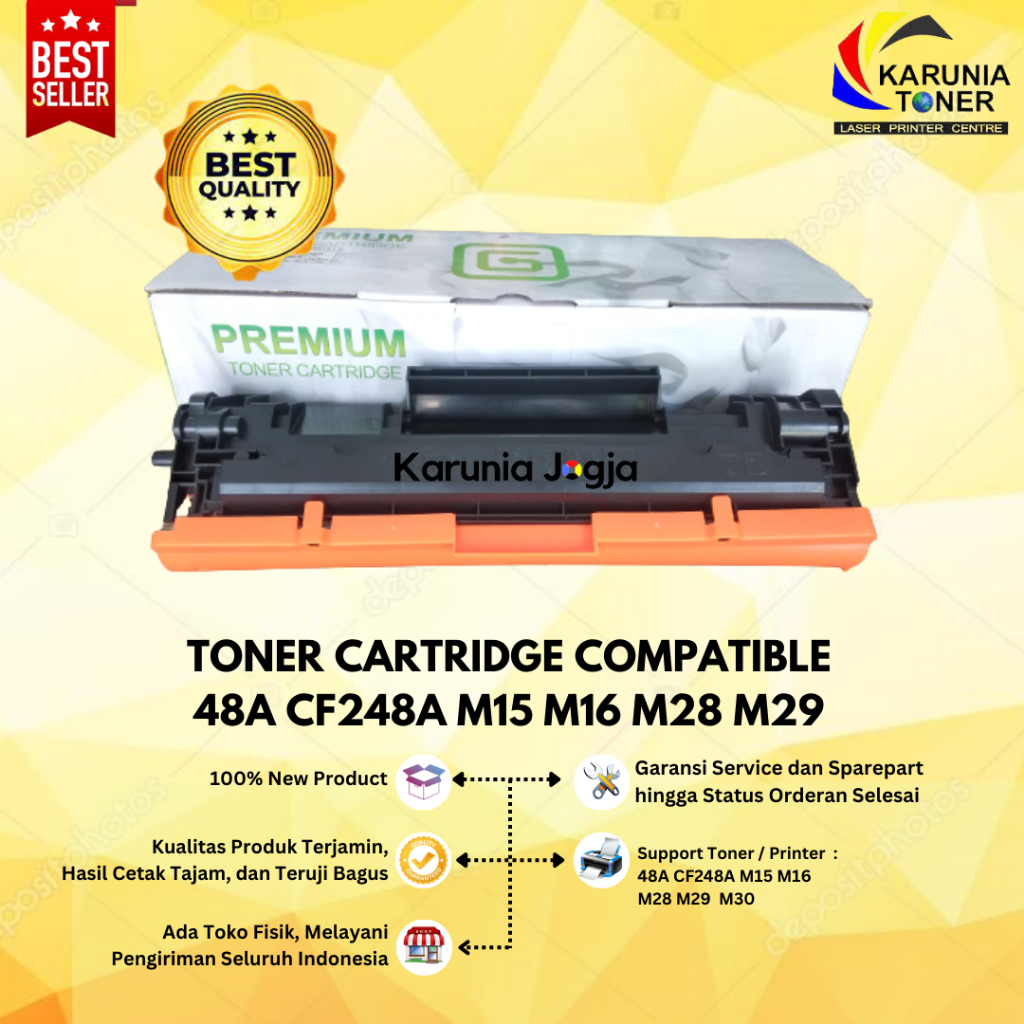 Toner Cartridge Compatible CF248A 48A + Chip Laserjet Pro M15a M15w M16a M28w M29a M30 M31 P-Series
