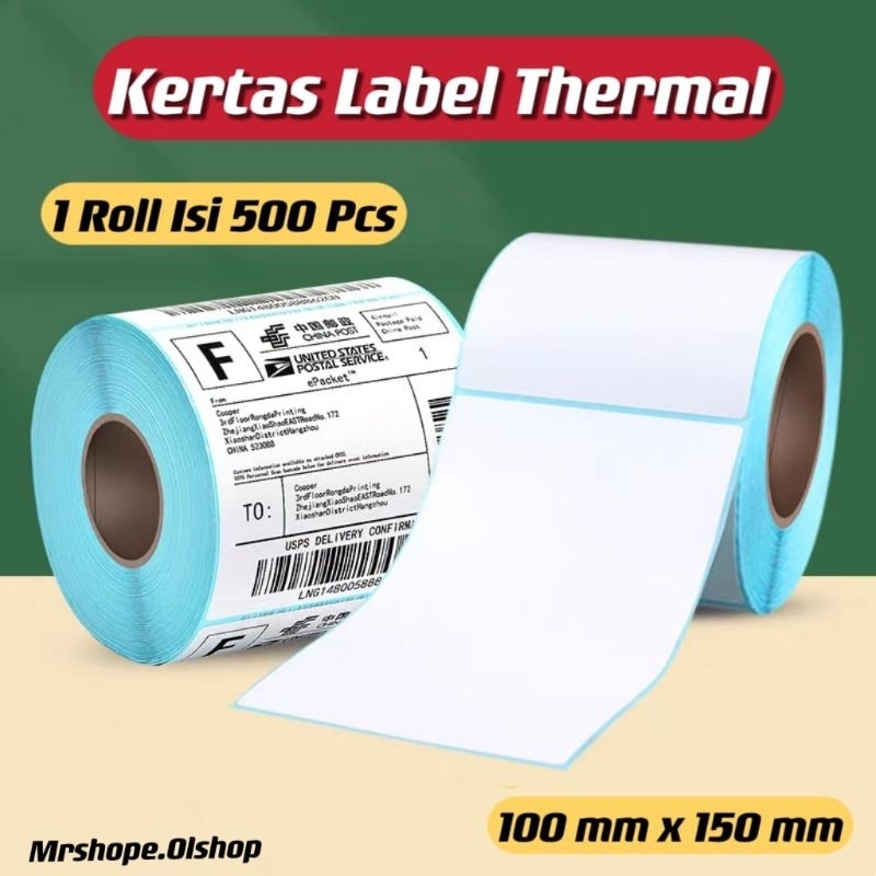 

Kertas Sticker Thermal Label Barcode 500pcs 100x150 /10x15cm stiker⭐Mrshope⭐