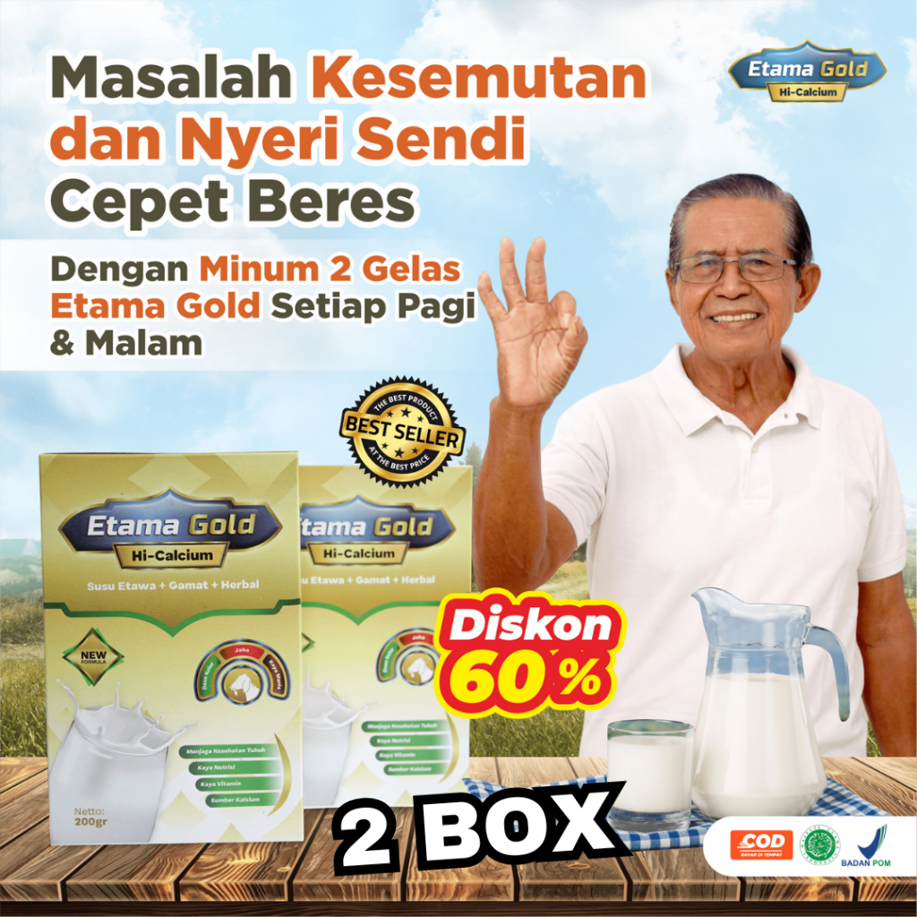 

Etamagold 2 Box - Susu Kambing Etawa 5 in 1 Solusi Nyeri Sendi dan Pegal Linu