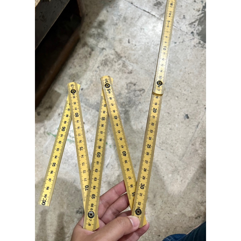 Meteran kayu lipat bahan mika 100 cm