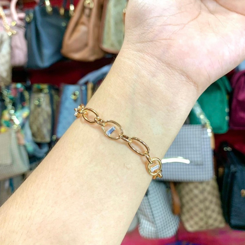 Benika Accesories - Gelang Tangan Rantai Wanita Xuping Jewellry neon  - Korean Style Anti Karat Aesthetic - Aksesories Fashion Trendi 2023 - Titanium Simple Elegand Mewah - Bracelets