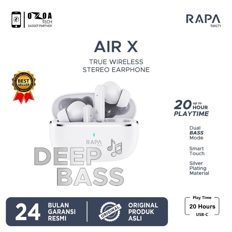 RAPA AIR X TWS EARPHONE DEEP BASS (NEW) RAPA PONTIANAK