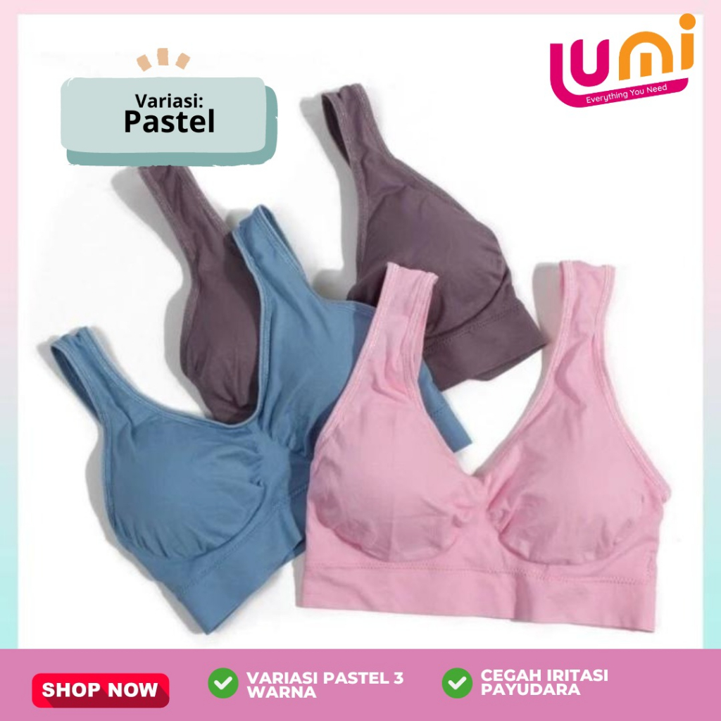 GENIE BRA PASTEL ORIGINAL JAPAN BH TANPA KAWAT BRA WANITA TANPA