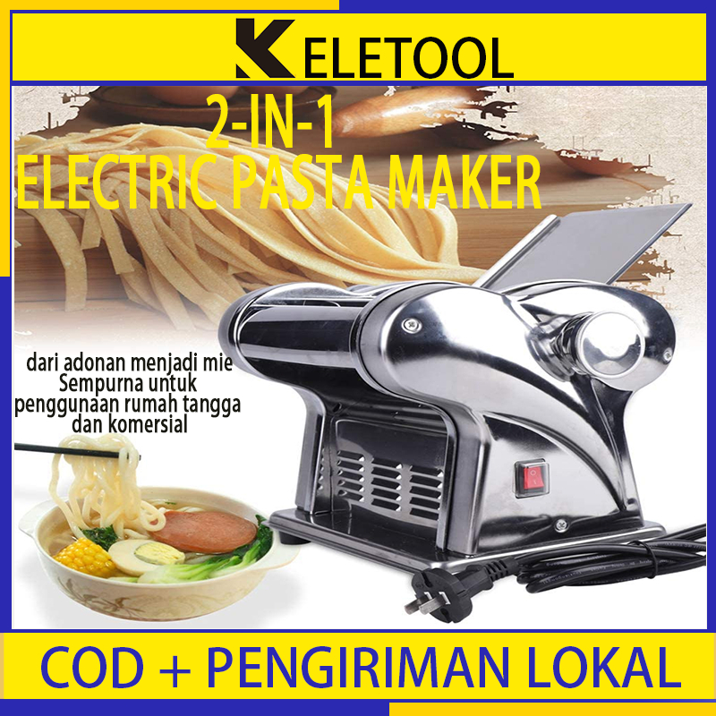 Gilingan Mie Listrik Mesin Pembuat Pasta Listrik Mesin Giling Adonan Pasta Spaghetti Roller Mesin Pe