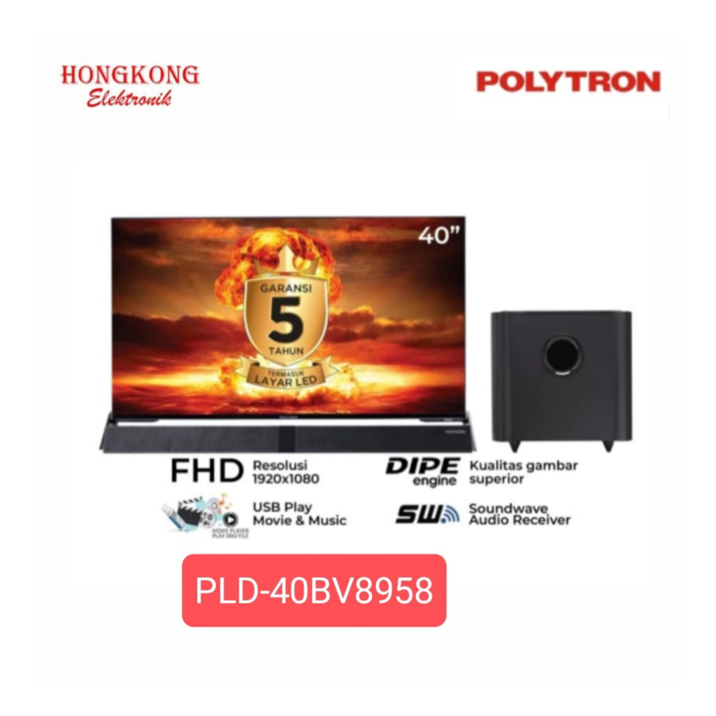 LED Polytron Digital TV Cinemax Soundbar 40″ – PLD 40BV8958