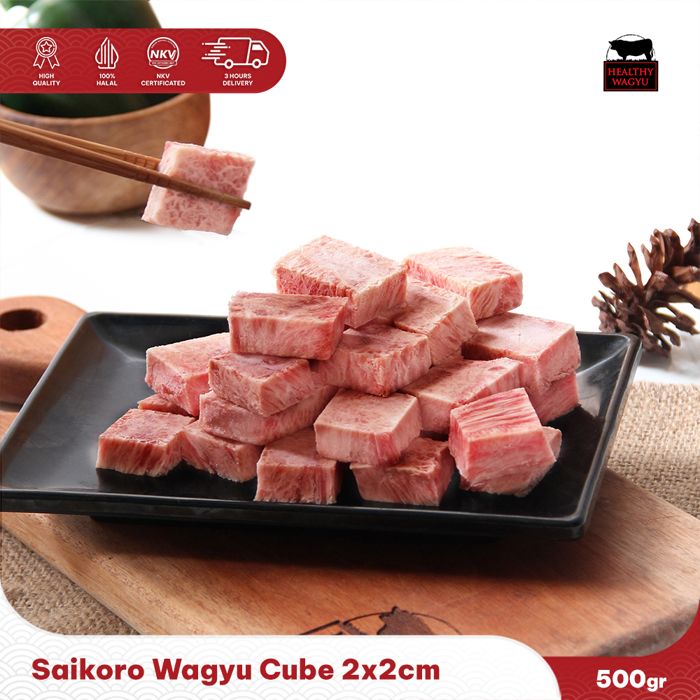 

Saikoro Wagyu Cube 2X2CM 500 Gram HealthyWagyu