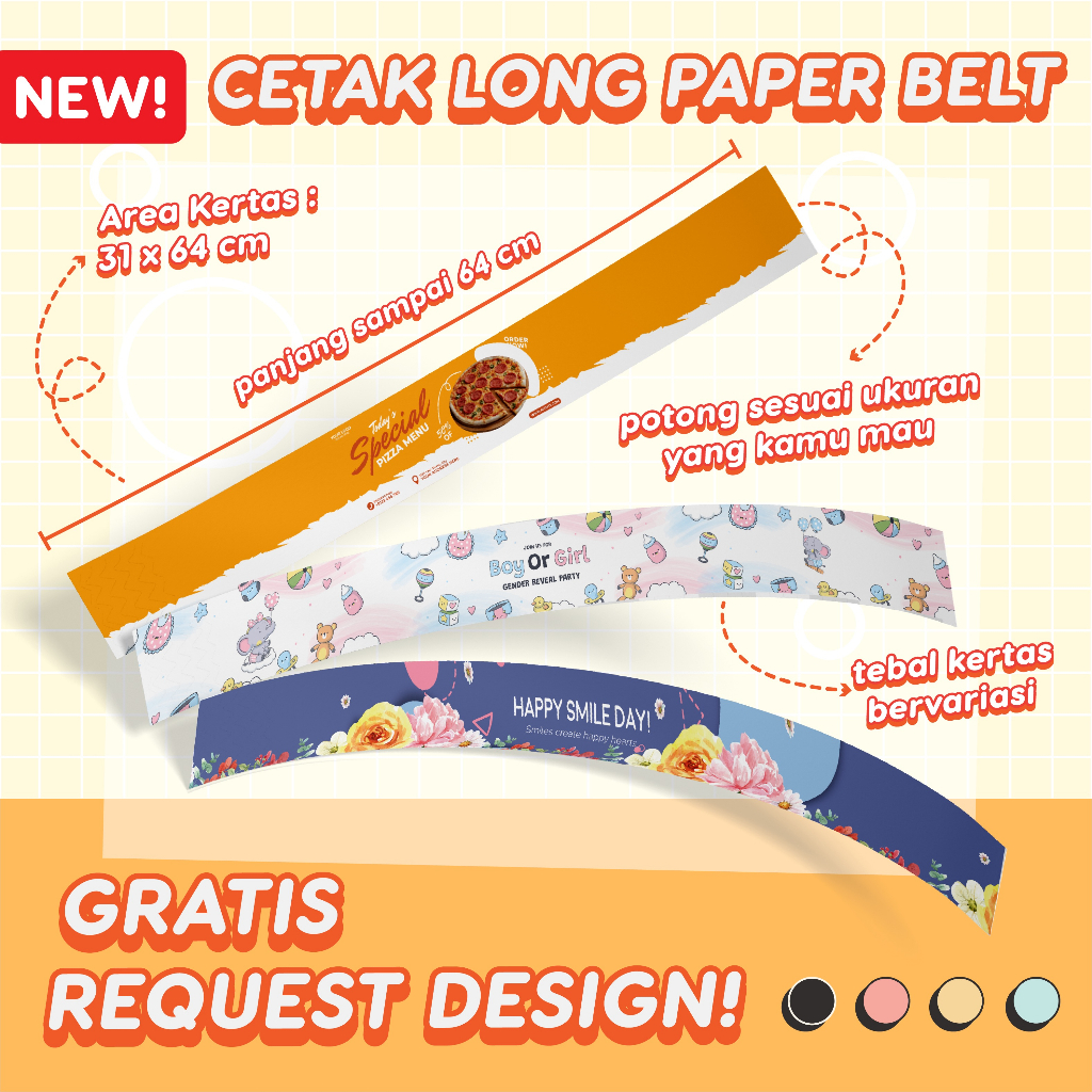 

Paper Belt Custom Panjang 64 cm | Label Hampers | Paper Sleeve | Label Segel Box | Packaging Sleeve Free Design