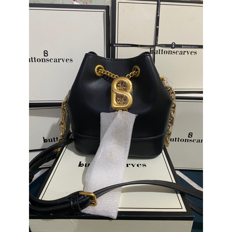 (pesanan) myra bag buttonscarves black