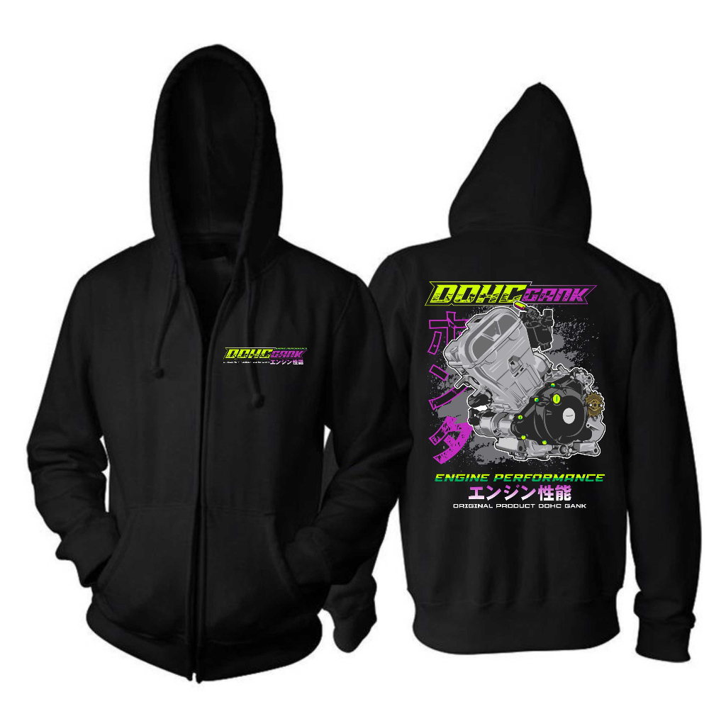 JAKET ZIPPER RACING DOHC GANK BIG SIZE JUMBO HOODIE DOHC GANK