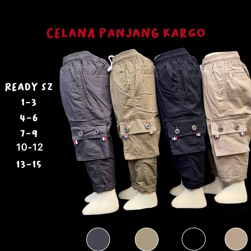 Celana Panjang Anak Laki Laki  Premium 1-15 TH CHINO CARGO,KAKI BIASA,JOGER & STRECH (RANDOM WARNA) 