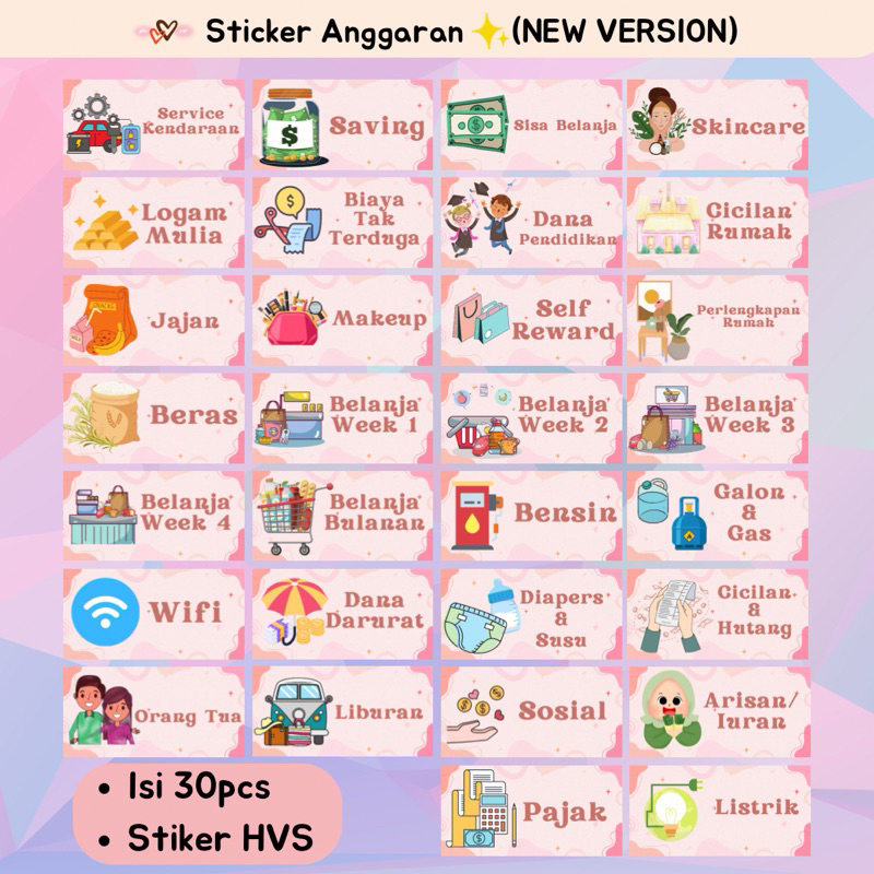 

Stiker Anggaran isi 27pcs (Stiker Hvs)