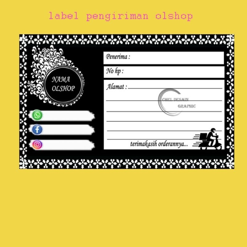 

CHEL SHOP - label pengiriman olshop custom nama 100 lembar
