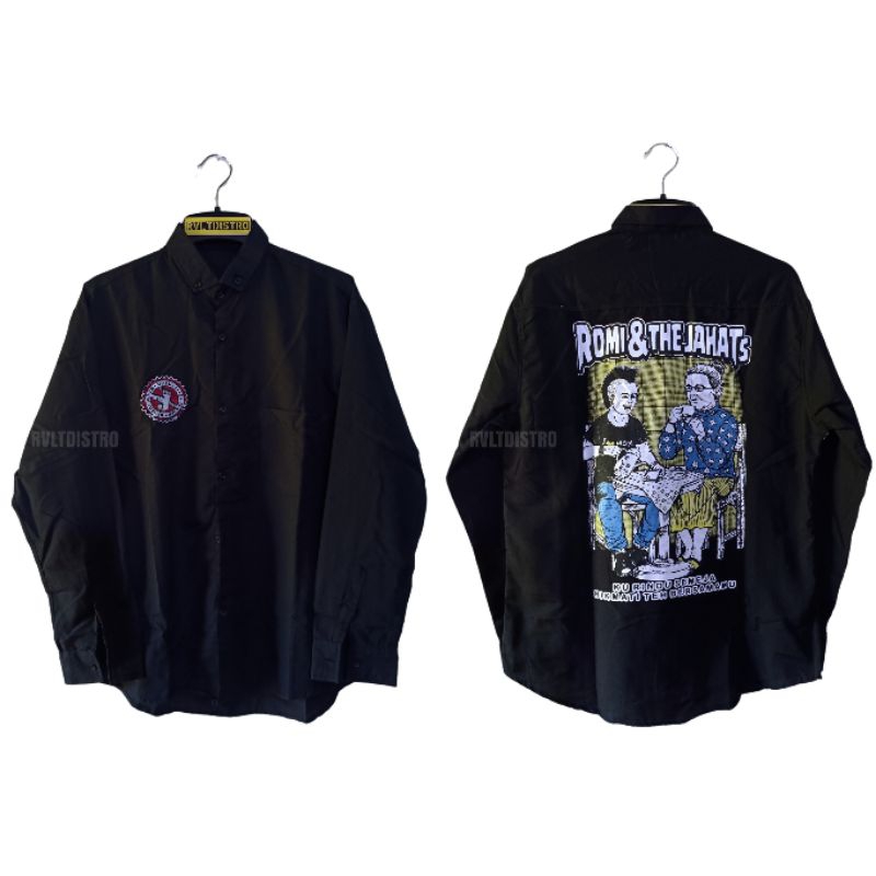 Kemeja Band Punk Romi & the Jahats Lengan Panjang Kemeja Punk Kemeja Distro Kemeja Pria