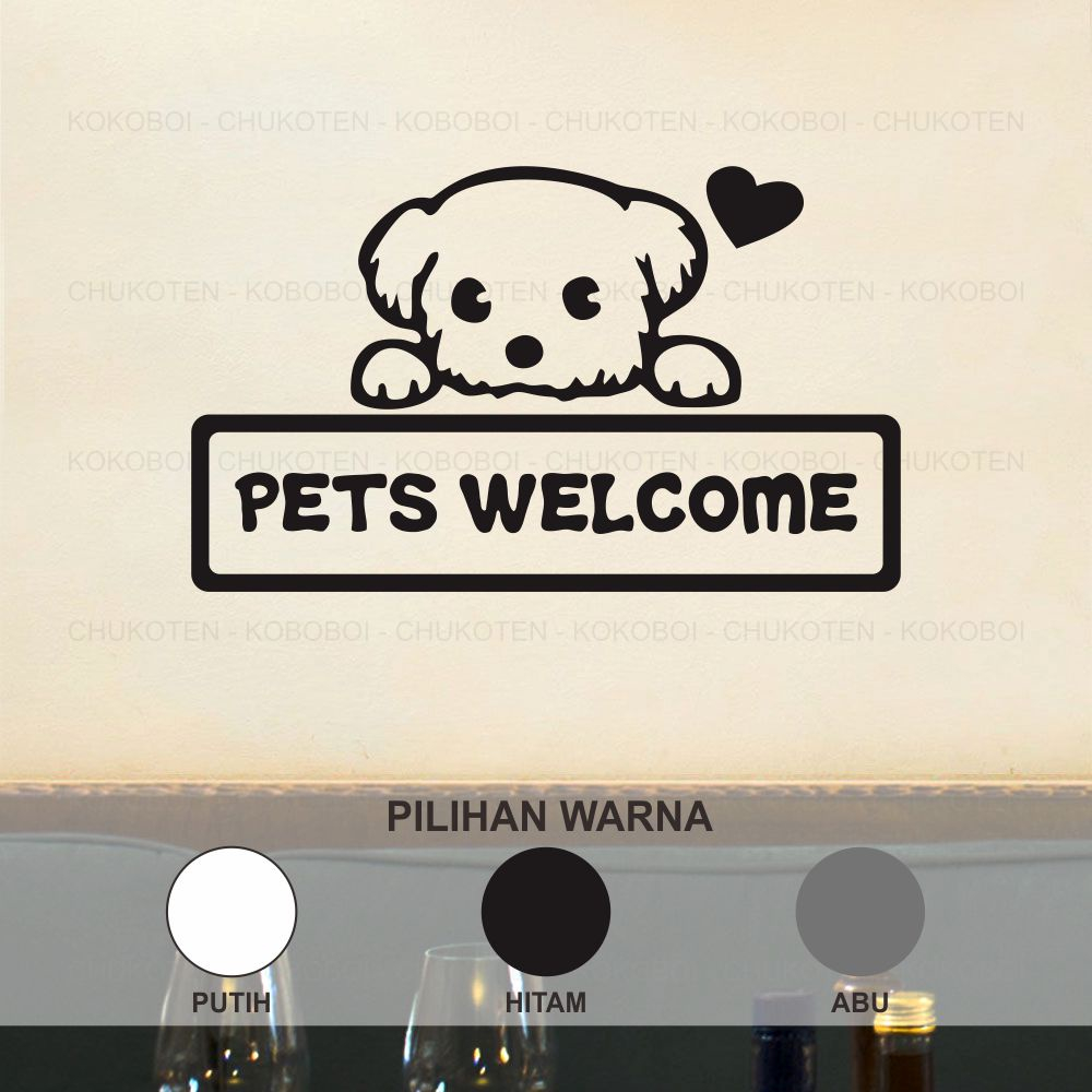cutting Stiker mobil Pets Welcome Dog Pudel Intip Sticker mobil keren bisa buat kaca mobil dan body