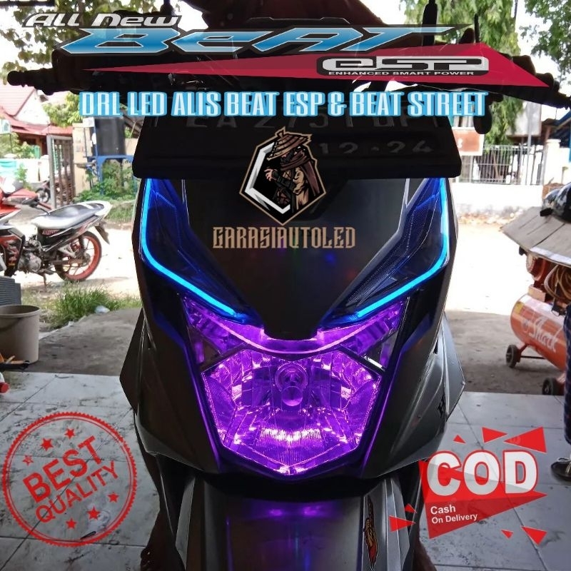 Lampu DRL LED alis lampu alis beat ESP beat street no bintik super terang alis motor beat ESP beat s