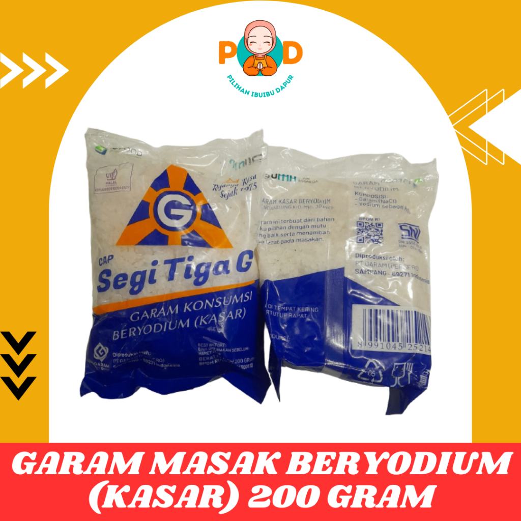 

GARAM MASAK KONSUMSI BERYODIUM CAP SEGITIGA G 200 GRAM