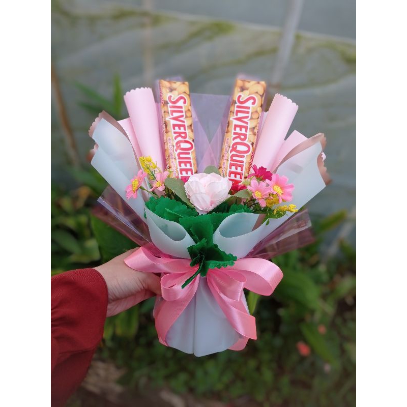 

boukuet silverqueen/snack/coklat/hadiah/kado/souvenir