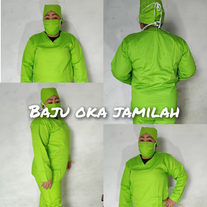 baju oka lengan panjang | Baju ok American Drill | Baju Jaga | Baju Dinas |Baju oka warna hijau melo