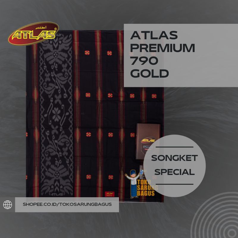 Sarung Atlas Premium 790 Songket Special Gold