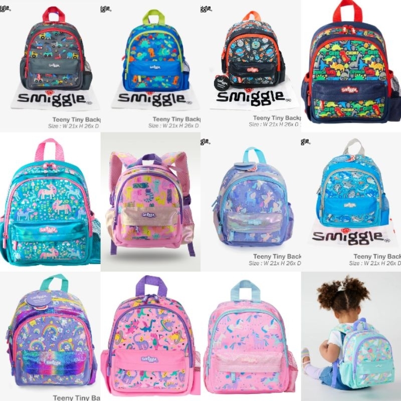 Smiggle Glide Teeny Tiny backpack umur 2-3 tahun