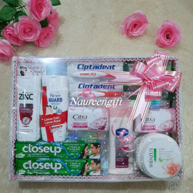 Paket Seserahan Pernikahan/ Hantaran Pernikahan/Peralatan Mandi/Body Care/Set Kecantikan (Free Box)