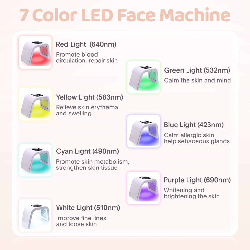 Lampu Mask LED PDT LIGHT 7 Warna Untuk Peremajaan Kulit Masker Led Pemutih Dan Peremajaan Kulit Original