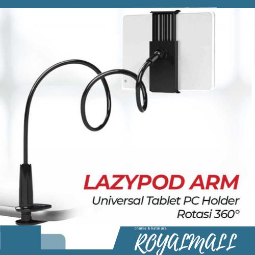 Lazypod Arm Universal Tablet PC Holder Klip 360 / Lazypod Stand Holder Dudukan Penyangga Sandaran Br