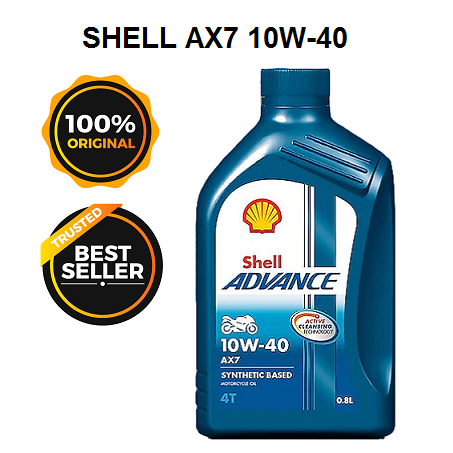 Oli Shell AX7 10W-40 800ml Orisinil Oli Motor Manual Bebek