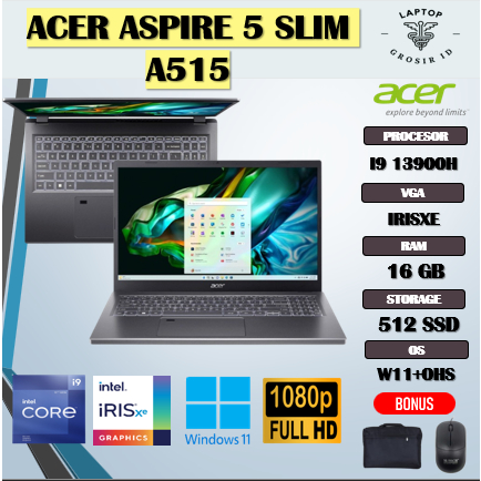 ACER ASPIRE 5 SLIM A515 I9 13900H 16GB 512GB 15.6FHD IPS