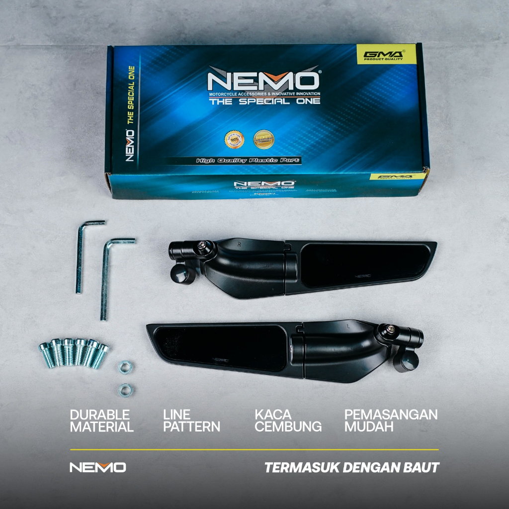 Spion Winglet Nemo Universal (1367B-6) BIG Kaca Cembung Nemo