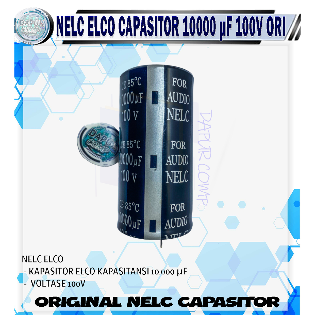 ELCO ELKO CAPASITOR NELC 10000UF 100VOLT ORIGINAL NELC