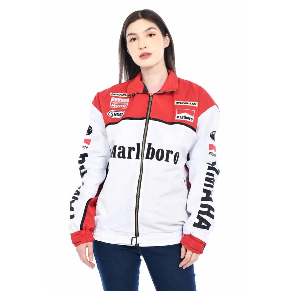 Jaket Yamaha Marlboro Top Racing Vintage Fullbordir Anti Air