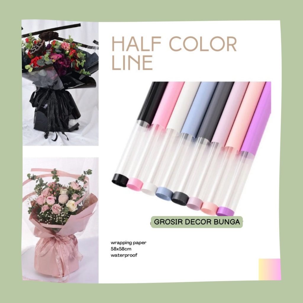 

[SW] HALF COLOR LINE OPP WRAPPING PAPER TRANSPARENT FRAME GOLD LINE FLOWER WRAPPING CELLOPHANE WATERPROOF