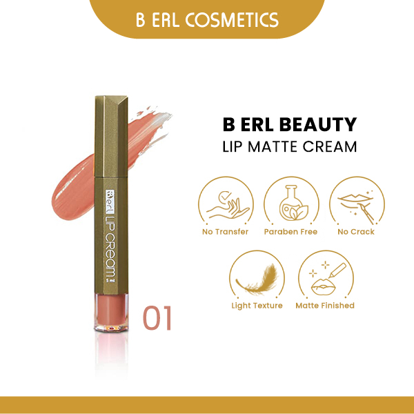 Skin Care Beauty Lipcream Matte Nude Brown 01 B Erl Cosmetics Lipstik B Erl Terbaru Murah