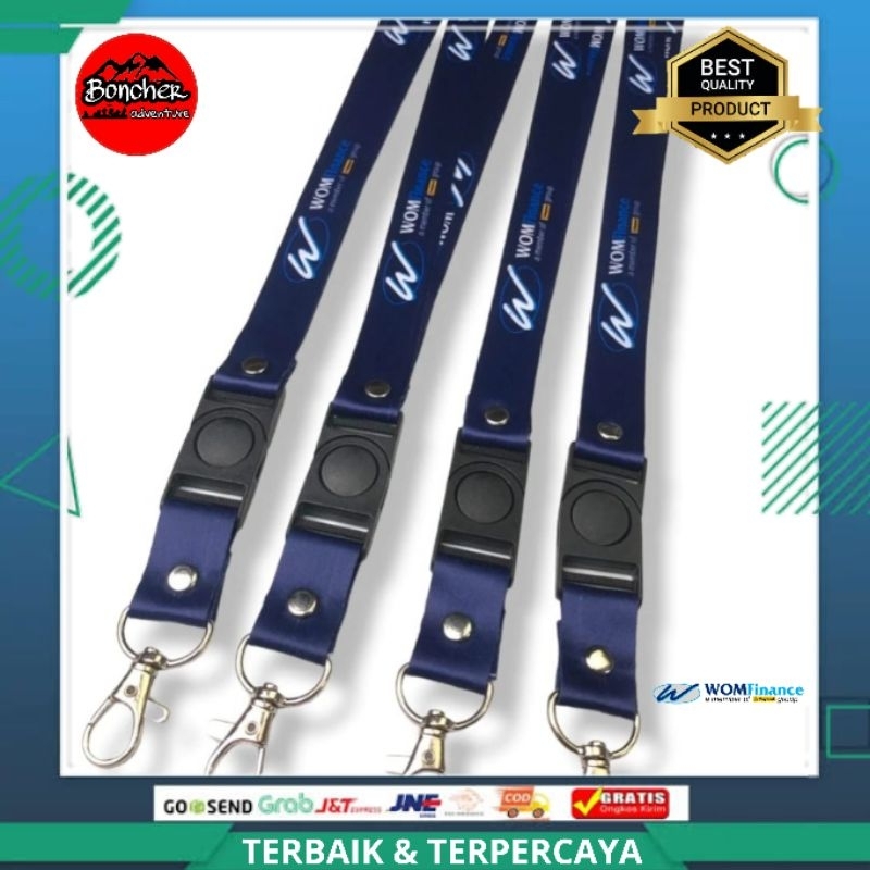 

Tali ID Card WOM Finance Lanyard Printing 2 Sisi