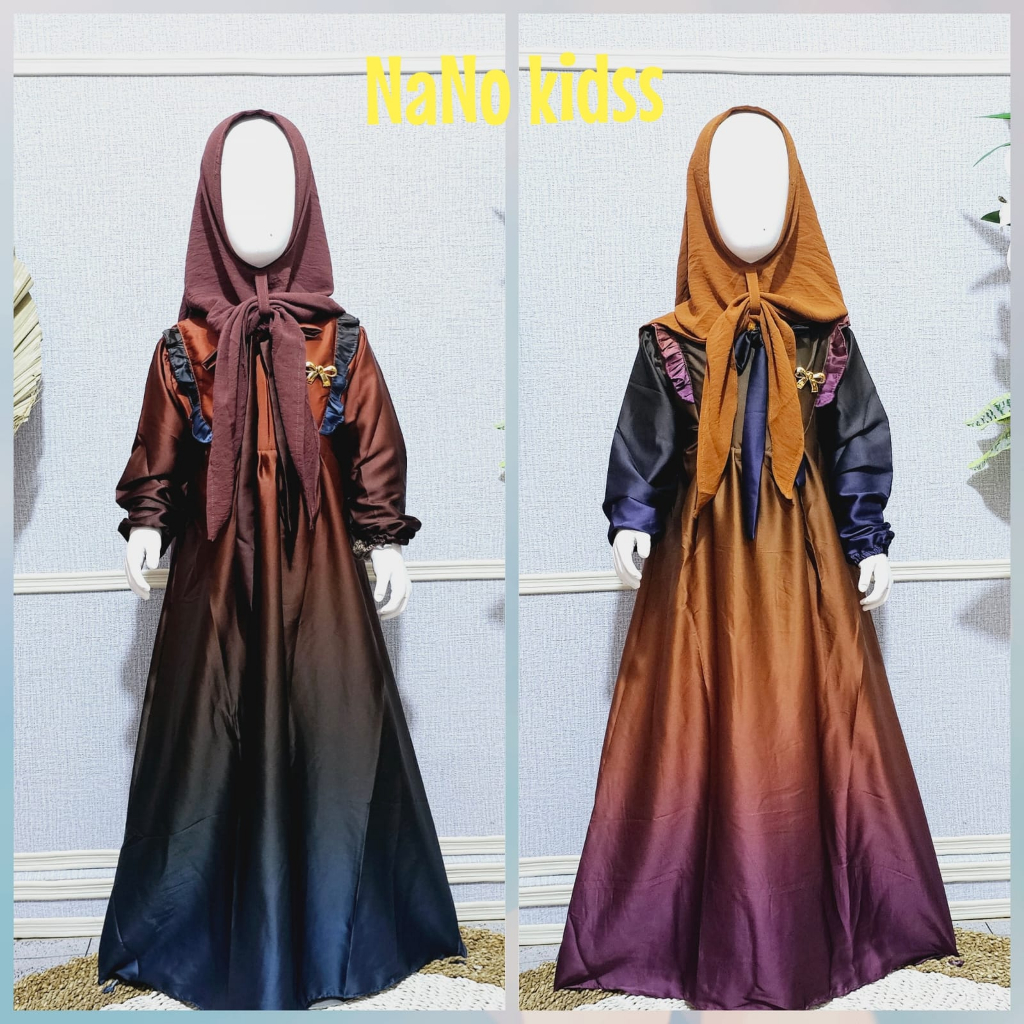 Gamis Armani Silk Gradasi Anak Perempuan