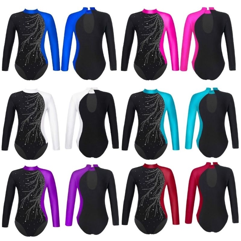 [40] Baju Gymnastic Anak Perempuan Leotard Gymnastic Anak Lengan Panjang 5-16 th (READY STOCK)