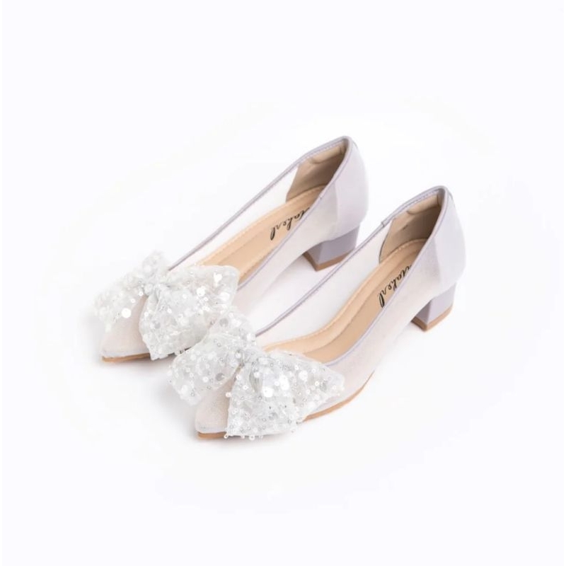 Ittaherl - Jewel 30mm Pointy Block Heels Sage in size 37