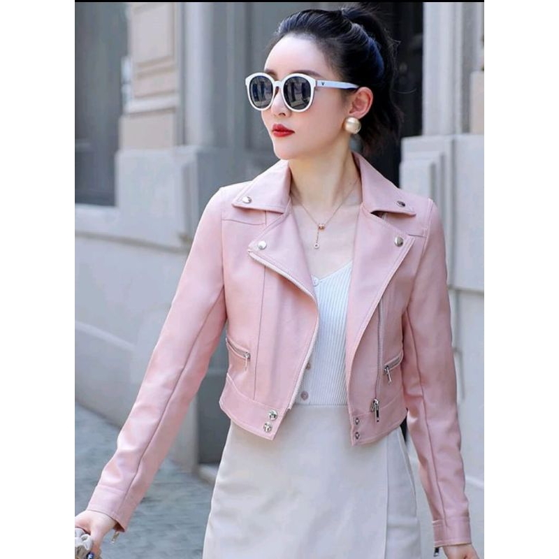 jaket kulit wanita rock N roll terlaris