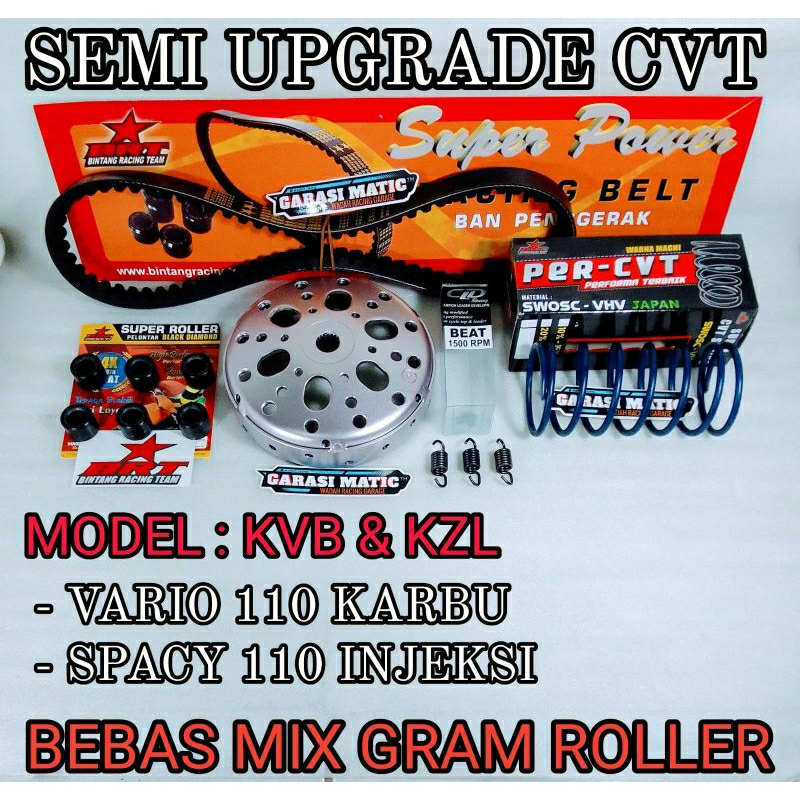 PAKET SEMI UPGRADE CVT ANTI GREDEK VARIO 110 KARBU SPACY INJEKSI VARIO 110 LAMA CBS TECHNO SPACY FI 