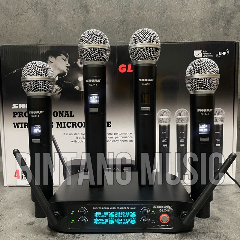 mic wireless shure glx48 handheld 4 mikrofon shure GLX 48
