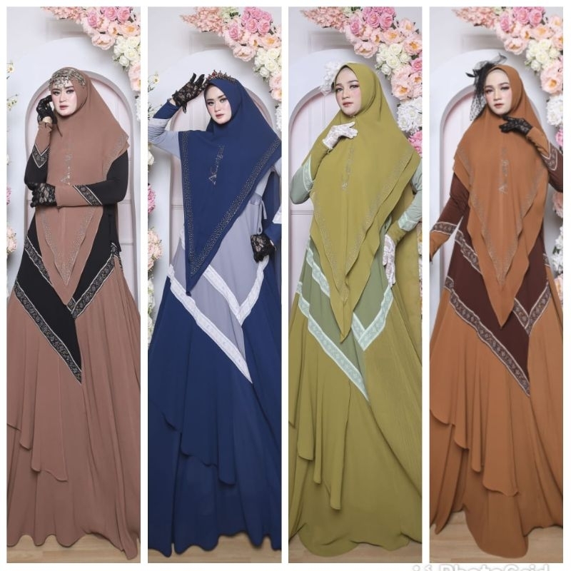 Queen Syari Original AC | Branded | Gamis Syari Branded Wanita Muslimah | Gamis Termurah